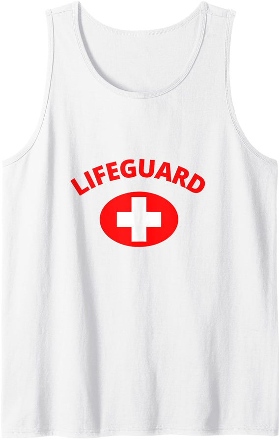 Lazy & Easy Halloween Costumes Lifeguard - Front Design Tank Top - White