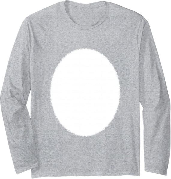 White Tummy Belly Cat Bunny Rabbit Deer Cosplay Costume Long Sleeve T-Shirt - Adult Unisex Heather Grey