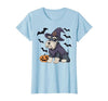 Witch Schnauzer Dog Halloween Outfits Schnauzer Dog Scary Pumpkin Bat Witch Schnauzer Halloween T-Shirt - size chart