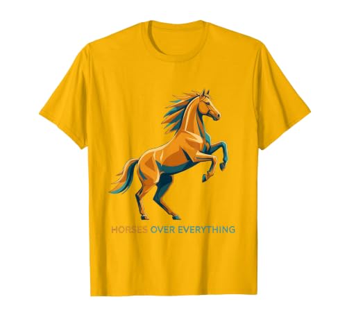 Mademark Horses Over Everything Equestrian Design T-Shirt - Men - size chart