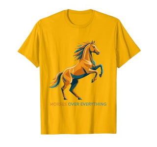 Mademark Horses Over Everything Equestrian Design T-Shirt - Men - size chart