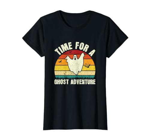 Funny Ghost Hunting Halloween Women Men Funny Ghost Hunting Scary Halloween Ghost Hunter T-Shirt - size chart