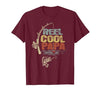 Cool Papa Fathers Day Fishing Gifts Funny Fisherman Vintage Reel Cool Papa T-Shirt - size chart