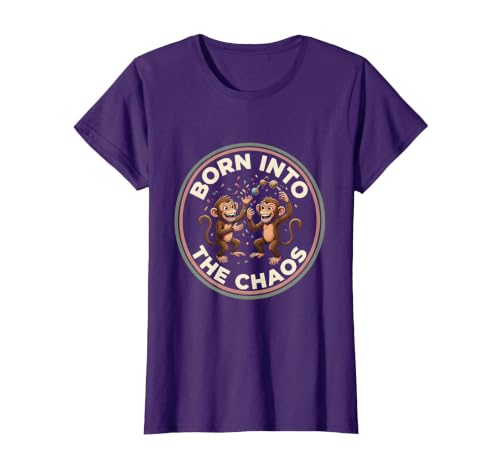 Mademark Born Into The Chaos Circus Monkey Design T-Shirt - Women - size chart