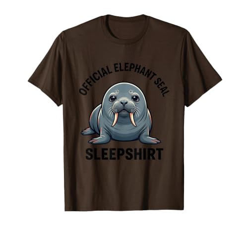 Mademark Official Elephant Seal Sleepshirt Cute Animal Humor T-Shirt - Men - size chart