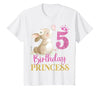 Kids 5th Birthday Rabbit Princess Girl Bunny 5 Years Old T-Shirt — design detail