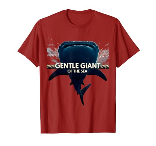 Mademark Gentle Giant of the Sea Whale Shark Design T-Shirt - size chart
