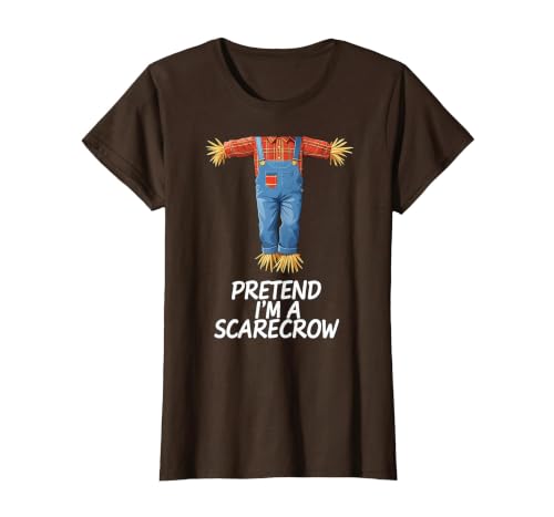 Humor Scarecrow Halloween Tees Pretend I'm A Scarecrow Halloween Costume T-Shirt - size chart