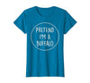 Lazy Funny Halloween Costume Co. Pretend Im a Buffalo Halloween Costume T-Shirt - size chart