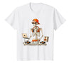Funny Skeleton DJ Halloween Men Outfit Skeleton DJ Halloween Costume Turntable Music Funny Men Boys T-Shirt - size chart
