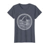 Mademark Shark Tail Diving Into Ocean Depths Graphic T-Shirt - size chart