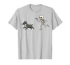 Pitbull Halloween Costume Funny Pitbull Skeleton Hand Halloween T-Shirt - size chart
