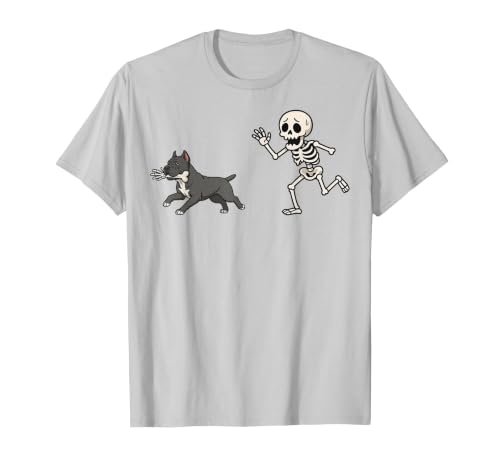 Pitbull Halloween Costume Funny Pitbull Skeleton Hand Halloween T-Shirt - size chart