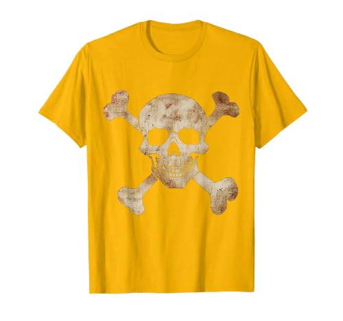 Halloween Designs. Pirate Flag Skull and Crossbones Skeleton Graphic Halloween T-Shirt - size chart