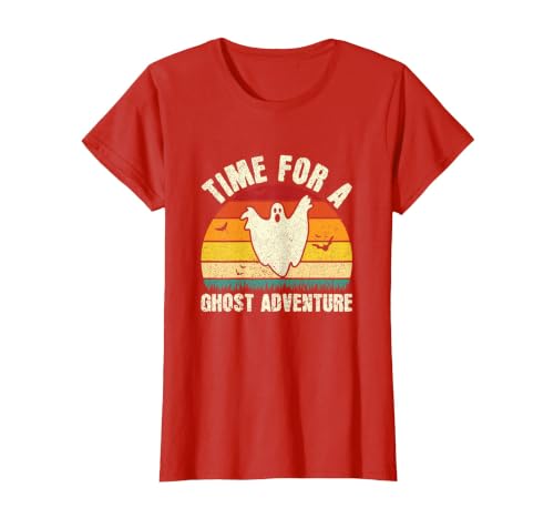 Funny Ghost Hunting Halloween Women Men Funny Ghost Hunting Scary Halloween Ghost Hunter T-Shirt - size chart