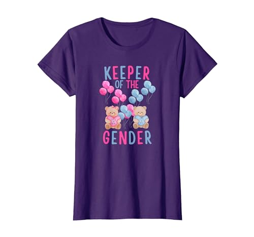 Gender Reveal Party Bear Designs Keeper of The Gender Reveal Party Gender Reveal Ideas T-Shirt - size chart
