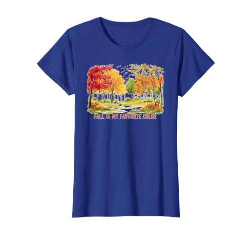 Halloween spooky fall autumn shirts Fall is My Favorite Color Season Leaves Halloween Fun T-Shirt - size chart