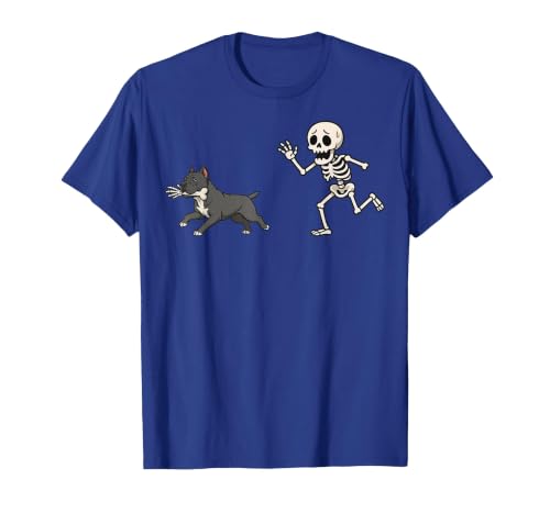 Pitbull Halloween Costume Funny Pitbull Skeleton Hand Halloween T-Shirt - size chart