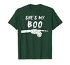 Miftees Matching Halloween Tees She's My Boo Matching Halloween Costume She's My Boo T-Shirt - size chart