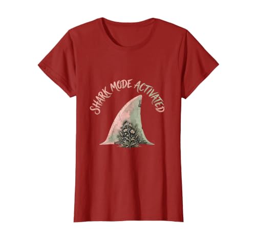 Mademark Shark Mode Activated Fierce Women Design T-Shirt - size chart