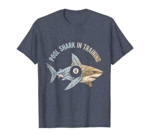 Mademark Pool Shark In Training 8 Ball Billiards Design T-Shirt - size chart