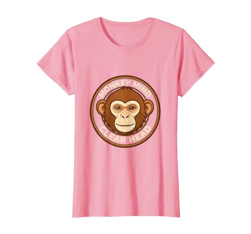 Mademark Monkey Mind Clear Head Sober Living Design T-Shirt - Women - size chart