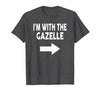 ShirtZilla I'm with The Gazelle Halloween Gazelle T-Shirt - size chart