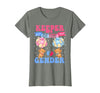 Funny Bear Blue Pink Gender Reveal Men Women Keeper of The Gender Reveal Cute Bear Balloons Pink Or Blue T-Shirt - size chart