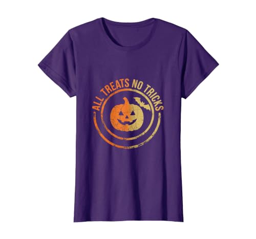 Mademark All Treats No Tricks Halloween Design T-Shirt - size chart