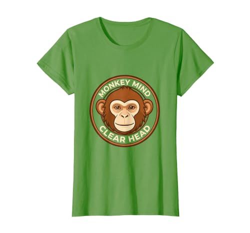 Mademark Monkey Mind Clear Head Sober Living Design T-Shirt - Women - size chart