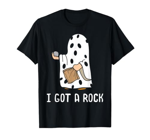 Funny Halloween Vibes Trick Or Treating I Got A Rock Funny Halloween Trick Or Treating Ghost T-Shirt - size chart