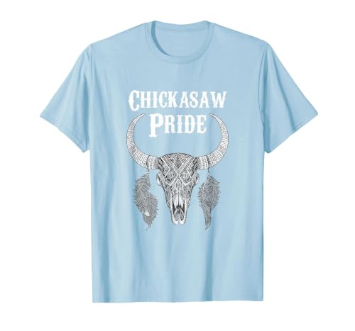 Chickasaw Pride Native American Nice Gifts Chickasaw Pride Tribe Native American Indian Buffalo T-Shirt - size chart