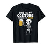 Halloween Tees Women Men Kids This is My Costume Beer Halloween Party Drinking Dad Mens T-Shirt - size chart