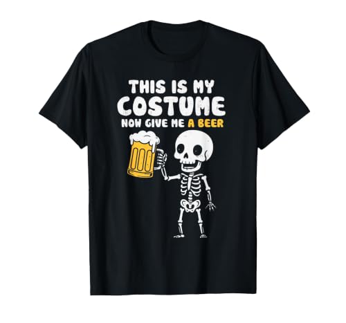 Halloween Tees Women Men Kids This is My Costume Beer Halloween Party Drinking Dad Mens T-Shirt - size chart