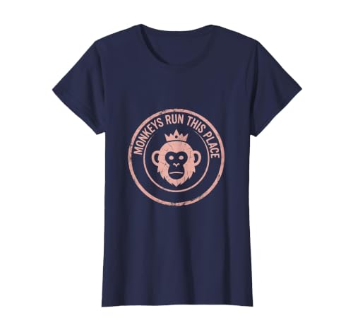 Mademark Monkeys Run This Place Funny Primate Design T-Shirt - Women - size chart