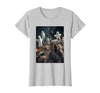Funny Halloween Animals Selfies Clothing Funny Squirrel Selfie with Ghosts Haunted Forest Halloween T-Shirt - size chart