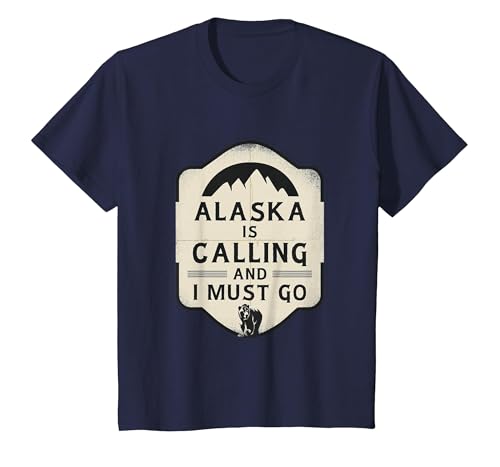 Alaska is Calling and I Must Go Mountains Bear T-Shirt - size chart