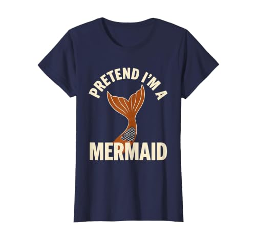 Mademark Pretend I'm A Mermaid Screenprint Poster Halloween Party T-Shirt - size chart