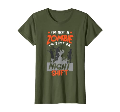 The Shift Worker - Night Shift Worker Design Night Shift Worker Halloween Funny Pun T-Shirt - size chart
