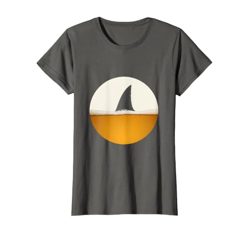 Mademark Shark Fin Beer Sea Funny Graphic Design T-Shirt - size chart