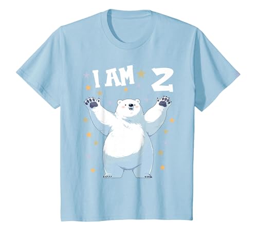 2 years old 2nd birthday Polar Bear Kids 2 Years Old 2 Birthday Polar Bears Boy Girl Polar Bear T-Shirt - size chart