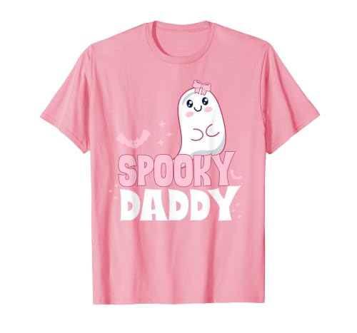 Spooky Family Cute Pink White Ghost Boo Halloween Spooky Daddy Family Cute Pink White Ghost Boo Halloween T-Shirt - size