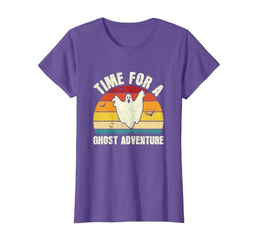 Funny Ghost Hunting Halloween Women Men Funny Ghost Hunting Scary Halloween Ghost Hunter T-Shirt - size chart