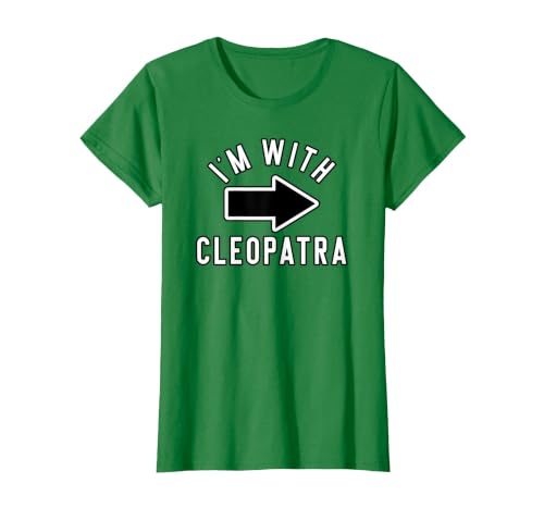 Lazy Last Minute Cleopatra Halloween Costumes Couples Halloween Costume Shirts I'm with Cleopatra T-Shirt - size chart