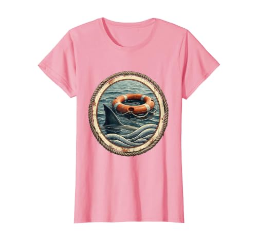 Mademark Shark Fin Rescue Buoy Lifeguard Graphic T-Shirt - Red