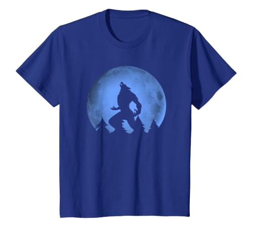 Ideas Halloween costume " Wolf moon " Wolf Halloween Costume Werewolf Blue Moon Scary for Men Boys T-Shirt - size chart