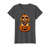 Funny Retro Maltipoo mom Halloween Spooky Cavapoo Pumpkin Halloween Doodle Dog Lover T-Shirt - size chart