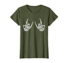 Halloween Tees for Women Men Kids Rocker Hand Sign Rock Skeleton Halloween Costume Men Women T-Shirt - size chart