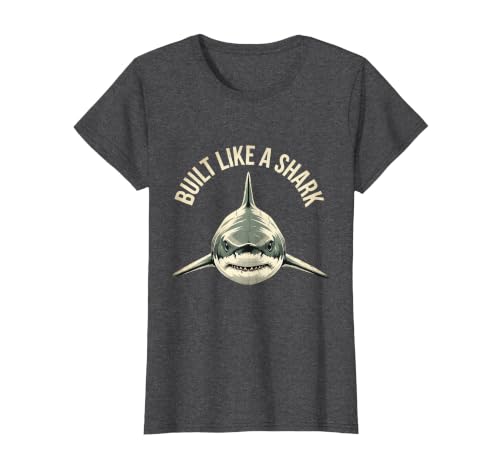 Mademark Built Like a Shark Bold Women's Graphic Design T-Shirt - size chart