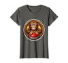 Mademark Monkey Pressing Big Red Button Funny Stupid Tee T-Shirt - Women - size chart